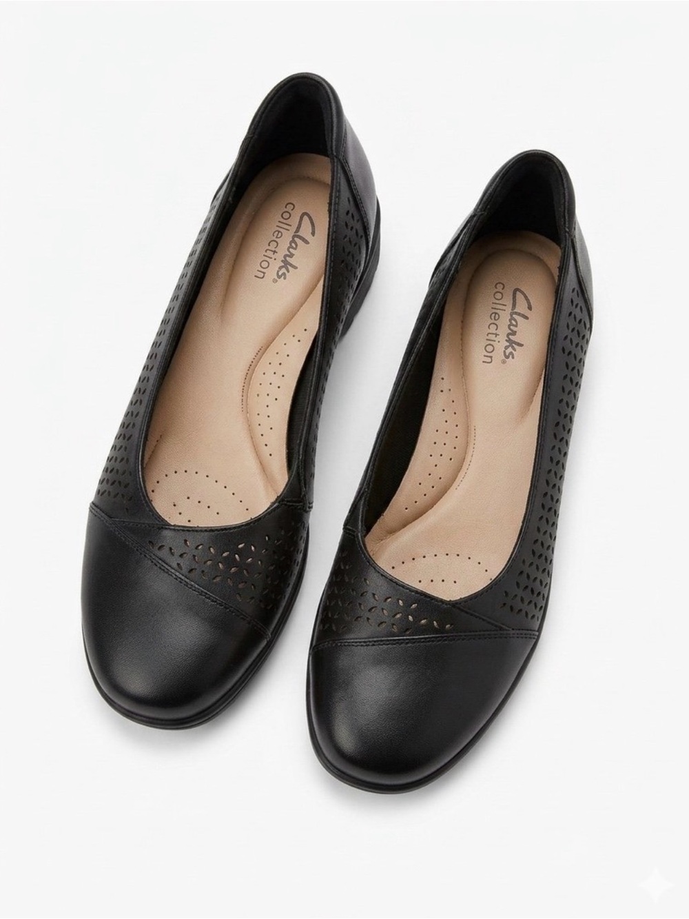 Clarks Cora Iris Slip-on Flat in Black Women's Size 9 1/2 LIKE NEW